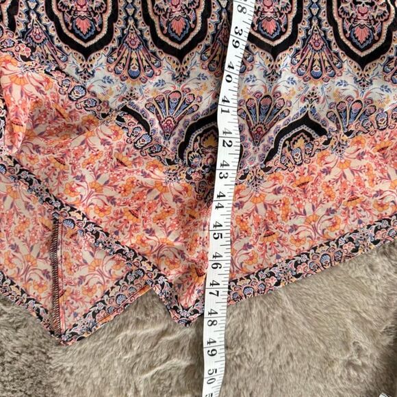 Catherines Women Dress Plus 1X Colorful Flowy Chiffon Feminine Boho Hippie Relax - Picture 6 of 8